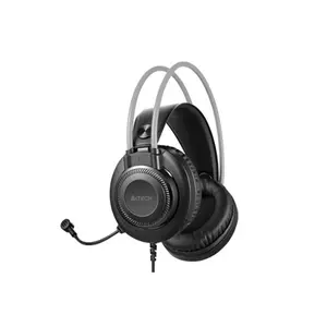 A4Tech FH200i Conference Over-Ear Headphone, Noise Cancelling Unidirectional Microphone, 50mm Speaker Drivers, 3.5mm Audio Jack, Adjustable Volume Control, Lightweight Design, Grey Edition