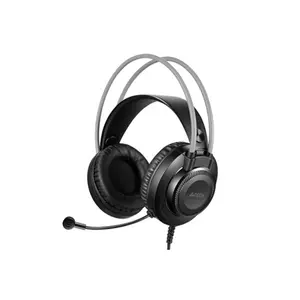 A4Tech FH200i Conference Over-Ear Headphone, Noise Cancelling Unidirectional Microphone, 50mm Speaker Drivers, 3.5mm Audio Jack, Adjustable Volume Control, Lightweight Design, Grey Edition