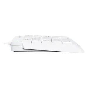 A4Tech FK13P Wired Numeric Keypad, 18 Low-Profile Keys, Slim Round-Square Keycaps, Splash-Proof Design, Laser Engraved Keycaps, USB Plug-and-Play Numpad, White Edition