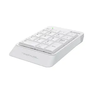 A4Tech FK13P Wired Numeric Keypad, 18 Low-Profile Keys, Slim Round-Square Keycaps, Splash-Proof Design, Laser Engraved Keycaps, USB Plug-and-Play Numpad, White Edition