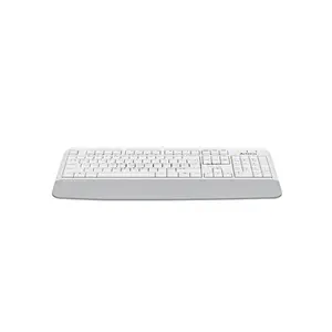 A4Tech FK20 Multimedia Wired Keyboard, Waterproof Drain Hole Design, 12 FN Multimedia Hotkeys, Laser Engraved Keycaps, Full-Size Layout, White Edition