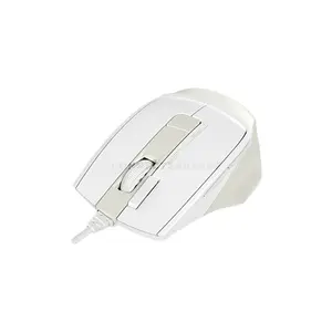 A4Tech FM45S Air Silent Click Wired Optical Mouse, Dual-Function Desk + Air Control, 2400 DPI 4-Level Adjustable Sensor, 1000Hz Adjustable Report Rate, 7 Programmable Buttons, Cream Beige Edition