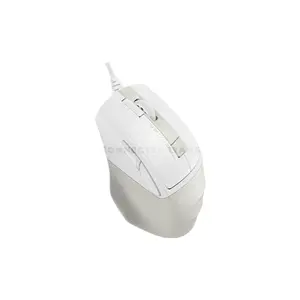 A4Tech FM45S Air Silent Click Wired Optical Mouse, Dual-Function Desk + Air Control, 2400 DPI 4-Level Adjustable Sensor, 1000Hz Adjustable Report Rate, 7 Programmable Buttons, Cream Beige Edition