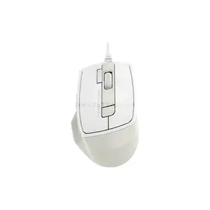 A4Tech FM45S Air Silent Click Wired Optical Mouse, Dual-Function Desk + Air Control, 2400 DPI 4-Level Adjustable Sensor, 1000Hz Adjustable Report Rate, 7 Programmable Buttons, Cream Beige Edition