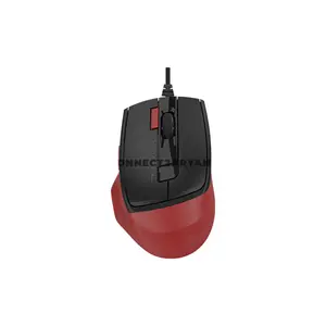 A4Tech FM45S Air Silent Click Wired Optical Mouse, Dual-Function Desk + Air Control, 2400 DPI 4-Level Adjustable Sensor, 1000Hz Adjustable Report Rate, 7 Programmable Buttons, Sports Red Edition