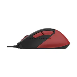 A4Tech FM45S Air Silent Click Wired Optical Mouse, Dual-Function Desk + Air Control, 2400 DPI 4-Level Adjustable Sensor, 1000Hz Adjustable Report Rate, 7 Programmable Buttons, Sports Red Edition