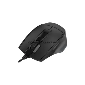 A4Tech FM45S Air Silent Click Wired Optical Mouse, Dual-Function Desk + Air Control, 2400 DPI 4-Level Adjustable Sensor, 1000Hz Adjustable Report Rate, 7 Programmable Buttons, Stone Grey Edition