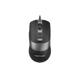 A4Tech FM50S Plus Silent Click Wired Optical Mouse, 4000 DPI Optical Sensor, 1000Hz Adjustable Polling Rate, 7 Programmable Buttons, 256KB Onboard Memory, Grey Edition