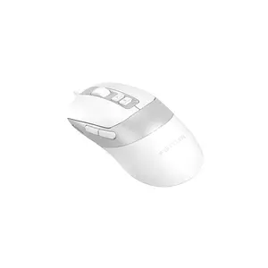 A4Tech FM50S Plus Silent Click Wired Optical Mouse, 4000 DPI Optical Sensor, 1000Hz Adjustable Polling Rate, 7 Programmable Buttons, 256KB Onboard Memory, White Edition