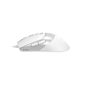 A4Tech FM50S Plus Silent Click Wired Optical Mouse, 4000 DPI Optical Sensor, 1000Hz Adjustable Polling Rate, 7 Programmable Buttons, 256KB Onboard Memory, White Edition
