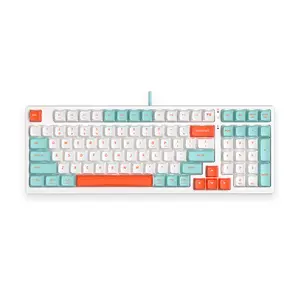 A4Tech FS-300 Panda Rock White Backlit Mechanical Gaming Keyboard, Hot-Swappable Mechanical Switches, White LED Backlight, Compact Layout, USB Wired Design