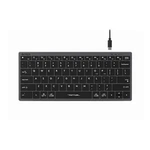 A4Tech FX51 Scissor Switch Wired Keyboard, Ultra-Slim Chocolate Keycaps, USB Type-C Detachable Cable, 12 FN Multimedia Hotkeys, Splash-Proof Design, White Edition