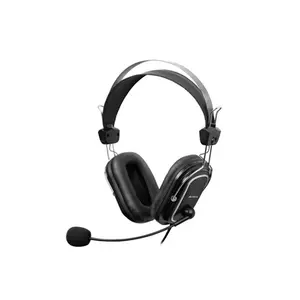 A4Tech HU-50 ComfortFit Stereo USB Headset, Single-Directional Noise Cancelling Microphone, In-Line Volume Control, Adjustable Headband, USB Connectivity, Black Edition