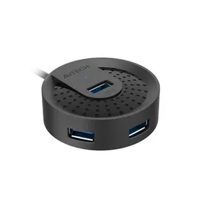A4Tech HUB-30 USB 3.0 4-Port Hub, SuperSpeed 5Gbps Data Transfer, Four USB 3.0 Ports, Plug-and-Play Connectivity, Compact 