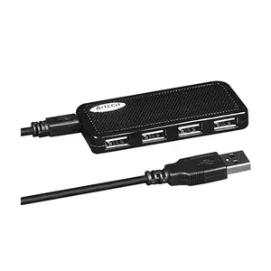 A4Tech HUB-64 USB 2.0 4-Port Hub, High-Speed Data Transfer, Plug-and-Play Connectivity, Compact Portable Design, Multi-Port USB Expansion