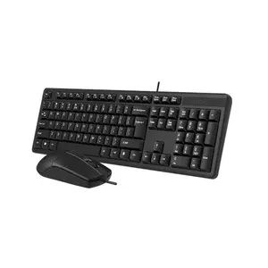 A4Tech KK-3330S Multimedia Wired Keyboard and Mouse Combo Set, KK-3 Multimedia Keyboard, OP-330S Silent Click Mouse, 1200 DPI Optical Sensor, USB Plug-and-Play Design