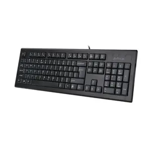 A4Tech KR-85 ComfortKey Multimedia Wired Keyboard, 12 FN Multimedia Hotkeys, Comfort Roundedge Keycaps, Drain Holes Design, Laser Inscribed Keys, Black Edition