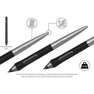 XP-Pen AC61 PA1 Battery-Free Stylus Pen with Pen Holder, Passive Drawing Technology, Battery-Free Operation Design, Precision Digital Input Device, Graphics Tablet Stylus Accessory