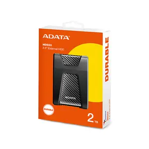 ADATA HD650 2TB External Hard Drive Black/Blue/Red, USB 3.2 Gen1 Portable HDD, Military-Grade Shock Protection, Scratch Resistant Design