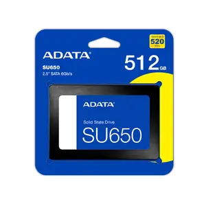 ADATA SU650 512GB 2.5 Inch SATA III Internal SSD, 520MB/s Read Speed, 450MB/s Write Speed, 3D NAND Flash, SLC Caching