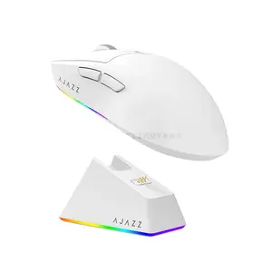 AJAZZ AJ139 V2 MC Wireless Gaming Mouse with RGB Magnetic Charging Base, PAW3311 Sensor, 12000 DPI, Tri-Mode Bluetooth 2.4GHz & USB-C Wired, 1000Hz Polling Rate, 500mAh Battery & 66g Lightweight Design
