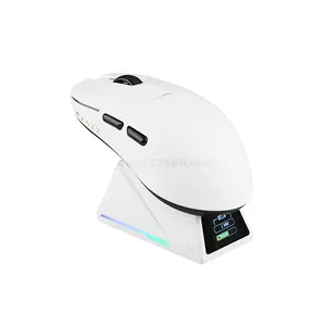 AJAZZ AJ159 APEX Wireless Gaming Mouse, PAW3950 Sensor, 30000 DPI Up to 42000 DPI, Tri-Mode Bluetooth 5.0 2.4GHz & USB-C Wired, 8000Hz Wireless Polling Rate, RGB Magnetic Charging Dock with Customizable Display, 400mAh Battery, 100 Million Clicks & 5