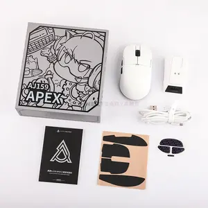 AJAZZ AJ159 APEX Wireless Gaming Mouse, PAW3950 Sensor, 30000 DPI Up to 42000 DPI, Tri-Mode Bluetooth 5.0 2.4GHz & USB-C Wired, 8000Hz Wireless Polling Rate, RGB Magnetic Charging Dock with Customizable Display, 400mAh Battery, 100 Million Clicks & 5