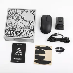 AJAZZ AJ159 APEX Wireless Gaming Mouse, PAW3950 Sensor, 30000 DPI Up to 42000 DPI, Tri-Mode Bluetooth 5.0 2.4GHz & USB-C Wired, 8000Hz Wireless Polling Rate, RGB Magnetic Charging Dock with Customizable Display, 400mAh Battery, 100 Million Clicks & 5