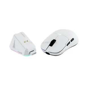 AJAZZ AJ159 Wireless Gaming Mouse White, PAW3395 Sensor, 26000 DPI, Dual-Mode 2.4GHz Wireless & USB-C Wired Connectivity, 1000Hz Polling Rate, 400mAh Battery, 80 Million Clicks & 56g Lightweight Design