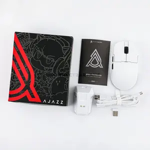 AJAZZ AJ159 Wireless Gaming Mouse White, PAW3395 Sensor, 26000 DPI, Dual-Mode 2.4GHz Wireless & USB-C Wired Connectivity, 1000Hz Polling Rate, 400mAh Battery, 80 Million Clicks & 56g Lightweight Design