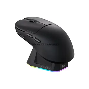 AJAZZ AJ159 PRO Wireless Gaming Mouse, PAW3395 Sensor, 26000 DPI, Tri-Mode Bluetooth 5.0 2.4GHz & USB-C Wired, 8000Hz Wireless Polling Rate, RGB Magnetic Charging Dock, 400mAh Battery, 100 Million Clicks & 56g Lightweight Design