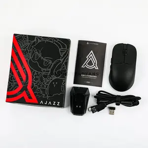 AJAZZ AJ159 PRO Wireless Gaming Mouse, PAW3395 Sensor, 26000 DPI, Tri-Mode Bluetooth 5.0 2.4GHz & USB-C Wired, 8000Hz Wireless Polling Rate, RGB Magnetic Charging Dock, 400mAh Battery, 100 Million Clicks & 56g Lightweight Design