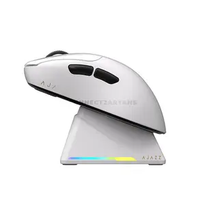 AJAZZ AJ179 White Wireless Gaming Mouse, PAW3395 Sensor, 26000 DPI, Dual-Mode 2.4GHz Wireless & USB-C Wired, 1000Hz Polling Rate, 400mAh Battery, 80 Million Clicks & 56g Lightweight Design