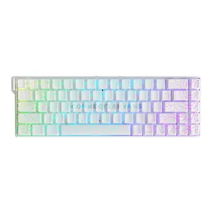 AJAZZ AK680 V2 White Contour 68-Key Magnetic Switch Gaming Keyboard, 8KHz Polling Rate, 128K Ultra-High Scan Rate, Aluminum Alloy Positioning Plate, RGB Backlight & Compact Esports Design
