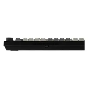 AJAZZ AK820 PRO Grey Yellow 75% Wireless Mechanical Keyboard, 81 Keys + Rotary Knob, 0.85-Inch TFT Display, Tri-Mode Bluetooth 5.1 2.4GHz & USB-C Wired, Gasket Mount, Hot-Swappable Switches, PBT Keycaps, RGB Backlight & 4000mAh Battery
