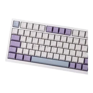 AJAZZ AK820 PRO White Purple 75% Wireless Mechanical Keyboard, 81 Keys + Rotary Knob, 0.85-Inch TFT Display, Tri-Mode Bluetooth 5.1 2.4GHz & USB-C Wired, Gasket Mount, Hot-Swappable Switches, PBT Keycaps, RGB Backlight & 4000mAh Battery