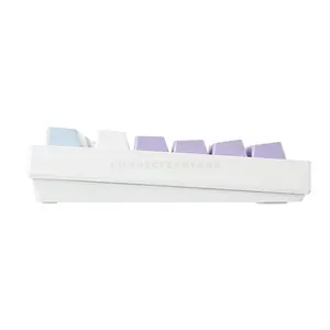 AJAZZ AK820 PRO White Purple 75% Wireless Mechanical Keyboard, 81 Keys + Rotary Knob, 0.85-Inch TFT Display, Tri-Mode Bluetooth 5.1 2.4GHz & USB-C Wired, Gasket Mount, Hot-Swappable Switches, PBT Keycaps, RGB Backlight & 4000mAh Battery