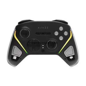 AJAZZ GP100 PRO Black Wireless Gaming Controller with Charging Dock, Hall Effect Joysticks & Triggers, Tri-Mode 2.4GHz Bluetooth & Wired Connectivity, 1000mAh Battery, Turbo & Vibration, Gamepad for PC, Nintendo Switch, Android & iOS