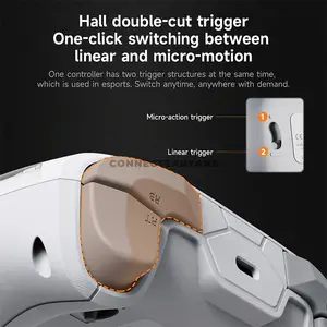 AJAZZ GP100 PRO White Wireless Gaming Controller with Charging Dock, Hall Effect Joysticks & Triggers, Tri-Mode 2.4GHz Bluetooth & Wired Connectivity, 1000mAh Battery, Turbo & Vibration, Gamepad for PC, Nintendo Switch, Android & iOS