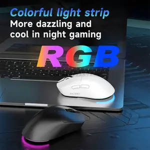 AJAZZ NJ08 MC Wireless Gaming Mouse, 300mAh High-Capacity Battery, 6-Level Adjustable DPI, Ergonomic Right-Handed Design, Black & White Color Options