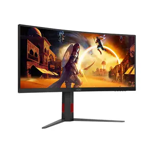 AOC CU34G4H 34-Inch 200Hz WQHD Curved Gaming Monitor, 3440×1440 VA Panel, 0.3ms MPRT, 1ms GtG, 1500R Curvature, FreeSync Premium & Height Adjustable Stand