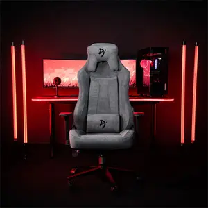 Arozzi Vernazza SFB Soft Fabric Gaming Chair Ash Grey Edition, Premium Ergonomic Racing Style Design, Soft Fabric Upholstery, Adjustable Comfort Support Gaming and Office Chair