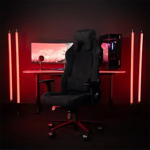 Arozzi Vernazza SFB Soft Fabric Gaming Chair Pure Black Edition, Premium Ergonomic Racing Style Design, Soft Fabric Upholstery, Adjustable Comfort Support Gaming and Office Chair