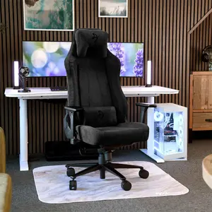 Arozzi Vernazza SFB Soft Fabric Gaming Chair Pure Black Edition, Premium Ergonomic Racing Style Design, Soft Fabric Upholstery, Adjustable Comfort Support Gaming and Office Chair