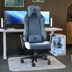 Arozzi Vernazza SFB Soft Fabric Gaming Chair Blue Edition, Premium Ergonomic Racing Style Design, Soft Fabric Upholstery, Adjustable Comfort Support Gaming and Office Chair