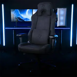 Arozzi Vernazza Supersoft Fabric Gaming Chair Pure Black Edition, Premium Ergonomic Design, Supersoft Fabric Upholstery, High-Comfort Gaming and Office Seating Solution