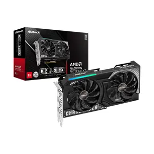 ASRock Challenger Radeon RX 9060 XT 8GB Graphics Card, 8GB GDDR6 Memory, 3290MHz Boost Clock, Factory Overclocked Performance, Dual Fan Cooling System, RDNA 4 Gaming GPU