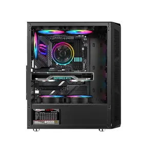 Astro AGC-H19A Mesh ATX Mid-Tower Gaming Case, 4 Pre-Installed ARGB Fans, Mesh Front Panel, Tempered Glass Side Panel, High-Airflow ATX Gaming Chassis