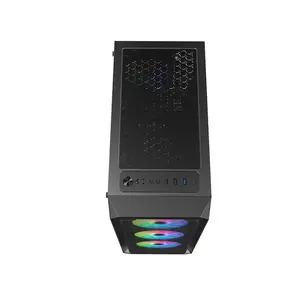 Astro AGC-H19A Mesh ATX Mid-Tower Gaming Case, 4 Pre-Installed ARGB Fans, Mesh Front Panel, Tempered Glass Side Panel, High-Airflow ATX Gaming Chassis