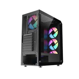 Astro AGC-H19A Mesh ATX Mid-Tower Gaming Case, 4 Pre-Installed ARGB Fans, Mesh Front Panel, Tempered Glass Side Panel, High-Airflow ATX Gaming Chassis